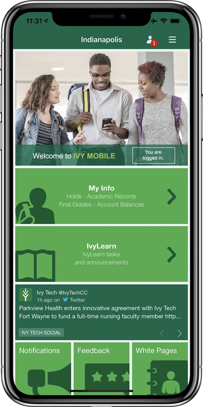 Ivy Mobile Homescreen