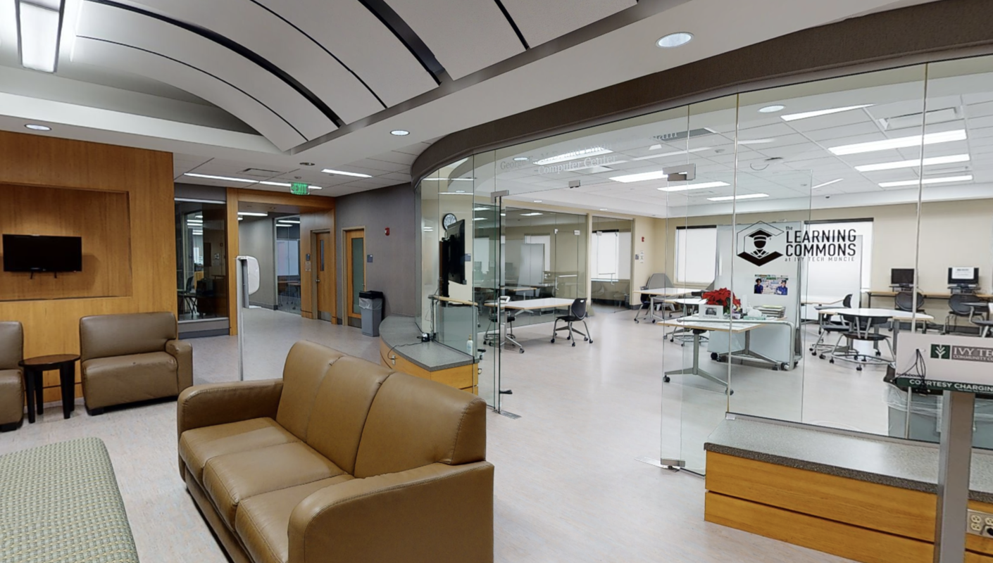 Interior photo of student space on second floor.